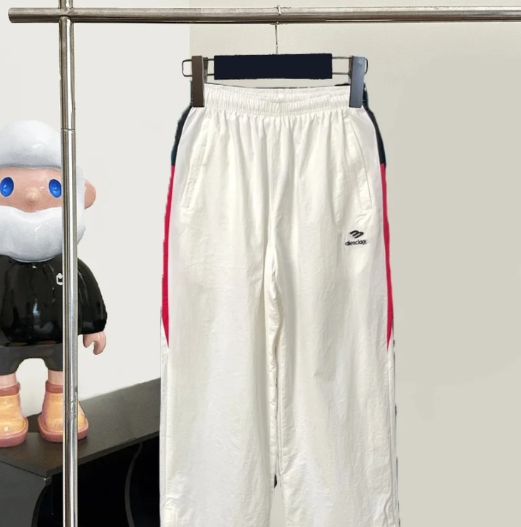 White Red Stripe Track Pants