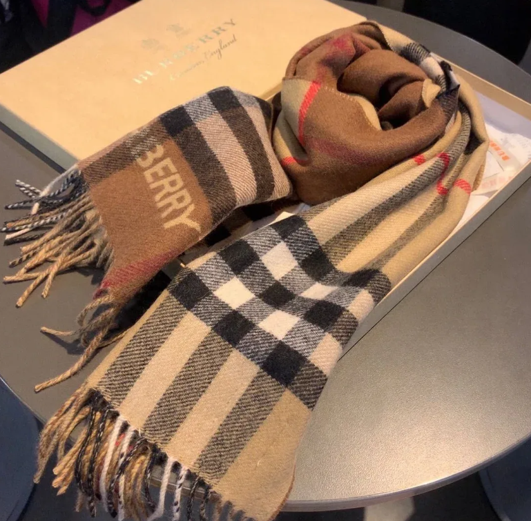 Burberry TB Monogram Classic Scarf Beige Black